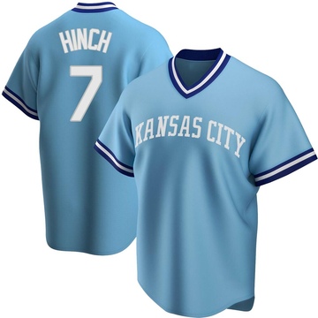 Men's Kansas City Royals A.j. Hinch Light Blue Road Cooperstown Collection Jersey - Replica