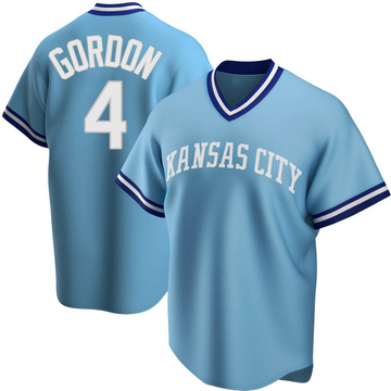 Men's Kansas City Royals Alex Gordon Light Blue Road Cooperstown Collection Jersey - Replica