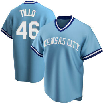 Men's Kansas City Royals Daniel Tillo Light Blue Road Cooperstown Collection Jersey - Replica