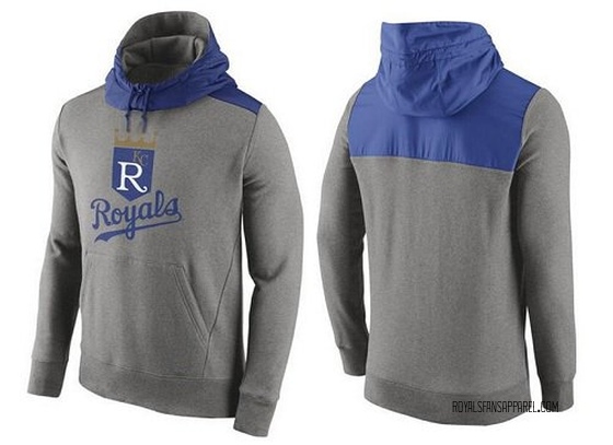 Men's Kansas City Royals Gray Cooperstown Collection Hybrid Pullover Hoodie -