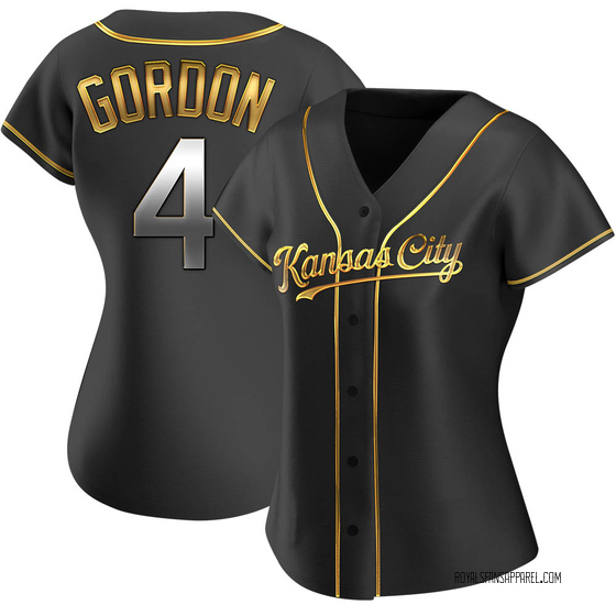 Women's Kansas City Royals Alex Gordon Black Golden Alternate Jersey - Replica