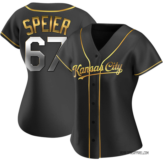 Women's Kansas City Royals Gabe Speier Black Golden Alternate Jersey - Replica