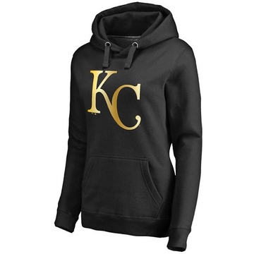 Women's Kansas City Royals Gold Collection Pullover Hoodie - Black -