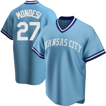 Youth Kansas City Royals Adalberto Mondesi Light Blue Road Cooperstown Collection Jersey - Replica